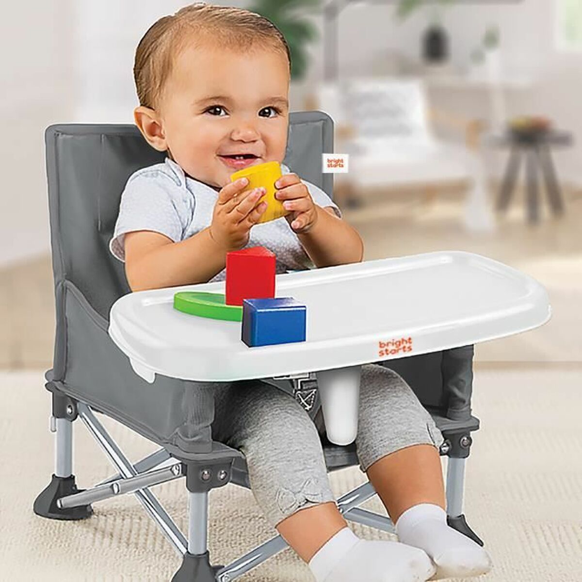 Pacēlājs Bright Starts Pop 'N Sit Pelēks